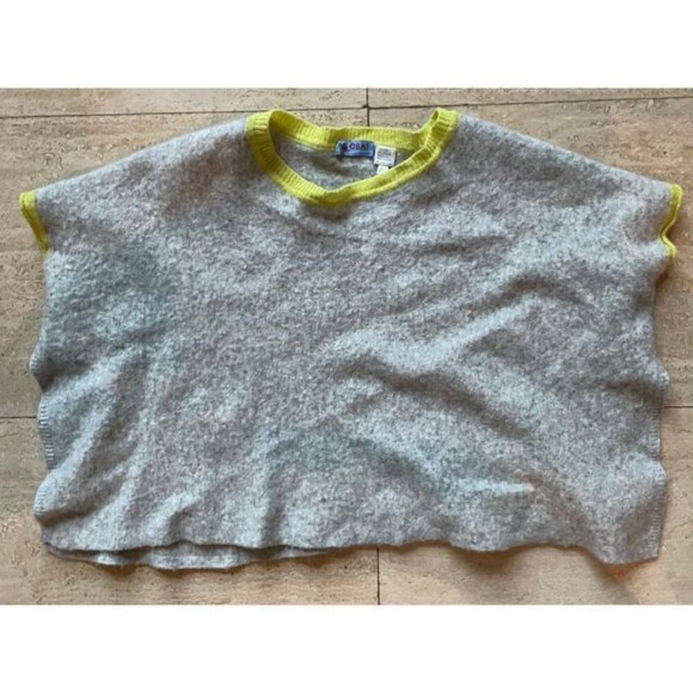 Acrobat Luxury Wool Blend‎ Cropped Sweater with Neon Yellow Trim XS/S